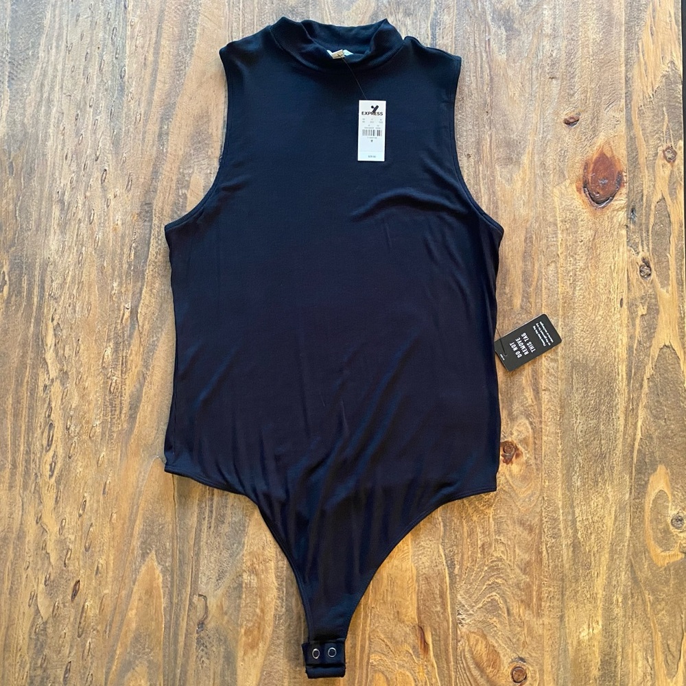 NWT Express Mock Neck Thong Bodysuit Size M